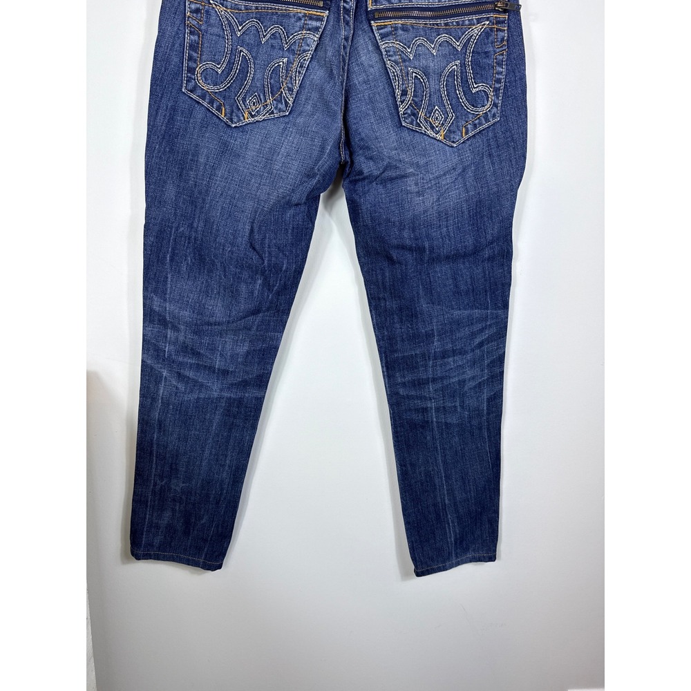 Mek DNM Ulan-Bator Straight‎ Leg Jeans Distressed Blue Denim Women Size 30x26 - Picture 8 of 9